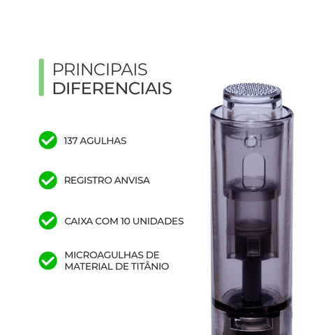 Cartucho Smart Pen Preto – 137 Agulhas | Smart GR