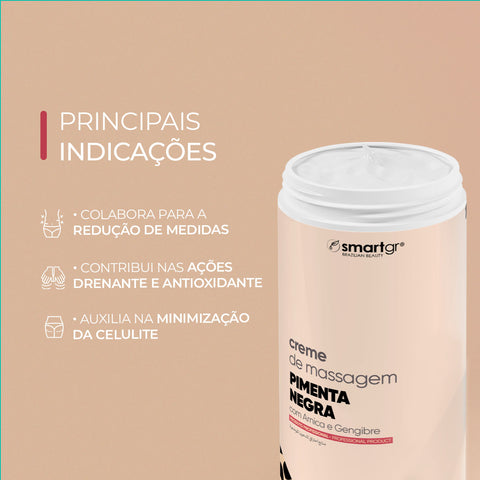 Creme de Massagem Pimenta Negra – 1 kg | Smart GR