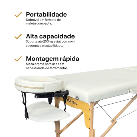 Maca Dobrável Portátil Branca – 250 kg | Docmob