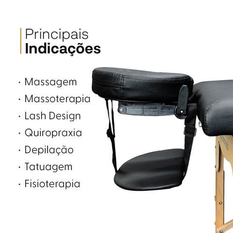 Maca Dobrável Portátil Preta – 250 kg | Docmob