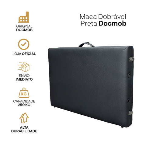 Maca Dobrável Portátil Preta – 250 kg | Docmob