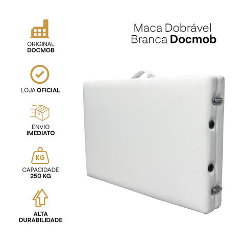 Maca Dobrável Portátil Branca – 250 kg | Docmob