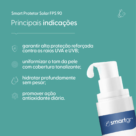 Protetor Solar FPS 90 com Ácido Hialurônico, 50 ml — vista adicional, Smart GR