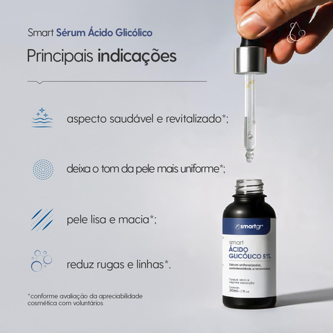 Smart Sérum Ácido Glicólico 5% | Renovação e Luminosidade da Pele