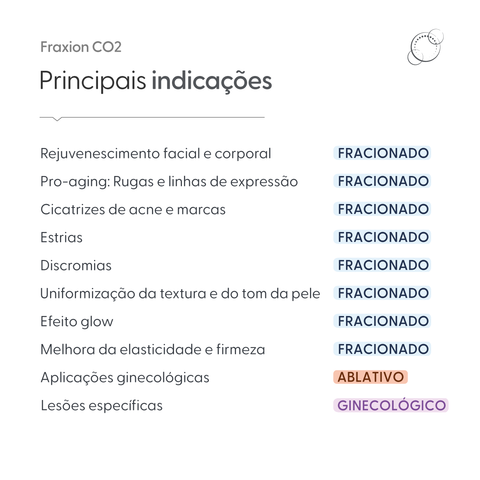 Fraxion - Laser de CO2 - Fracionado e não fracionado com microcoring | Smart GR