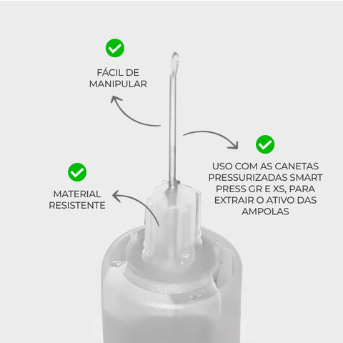 Adaptador Descartável para Caneta Pressurizada Smart Press 0,3 ml, vista do acessório — Smart GR