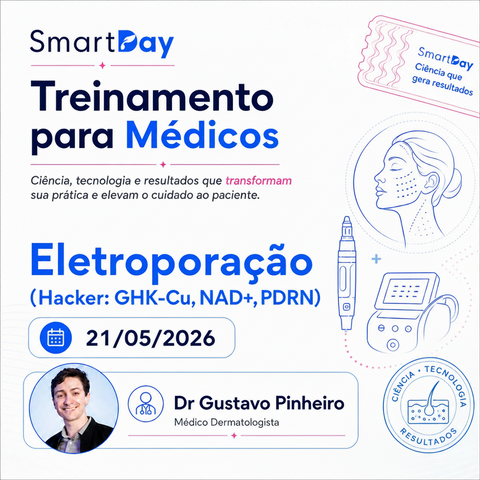 Treinamento Presencial Avançado Eletroporação - Hacker: GHK-Cu, NAD+, PDRN - Smart GR