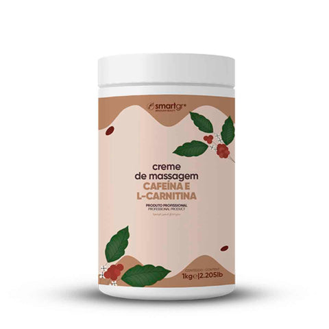 Creme de Massagem Cafeína e L-Carnitina, 1 kg — ação anticelulite e termogênica para massagem corporal, Smart GR