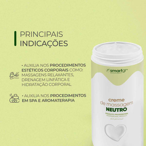 Creme de Massagem Neutro, 1 kg — embalagem do produto, Smart GR