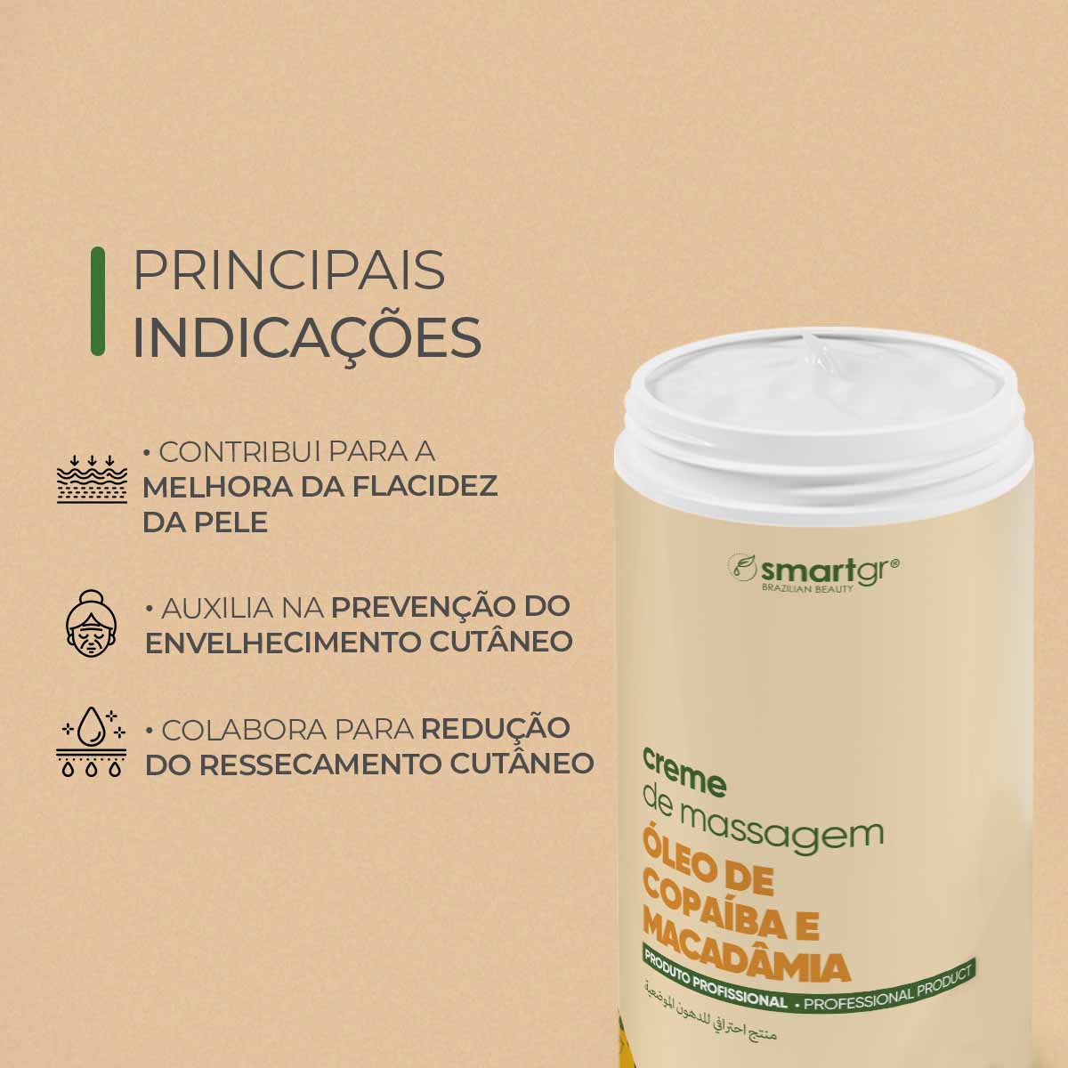 Creme de Massagem Copaíba e Macadâmia, 1 kg — vista adicional, Smart GR