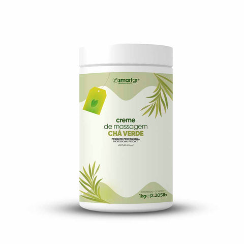 Creme de Massagem Chá Verde, 1 kg — ação antioxidante e drenante para massagem corporal, Smart GR