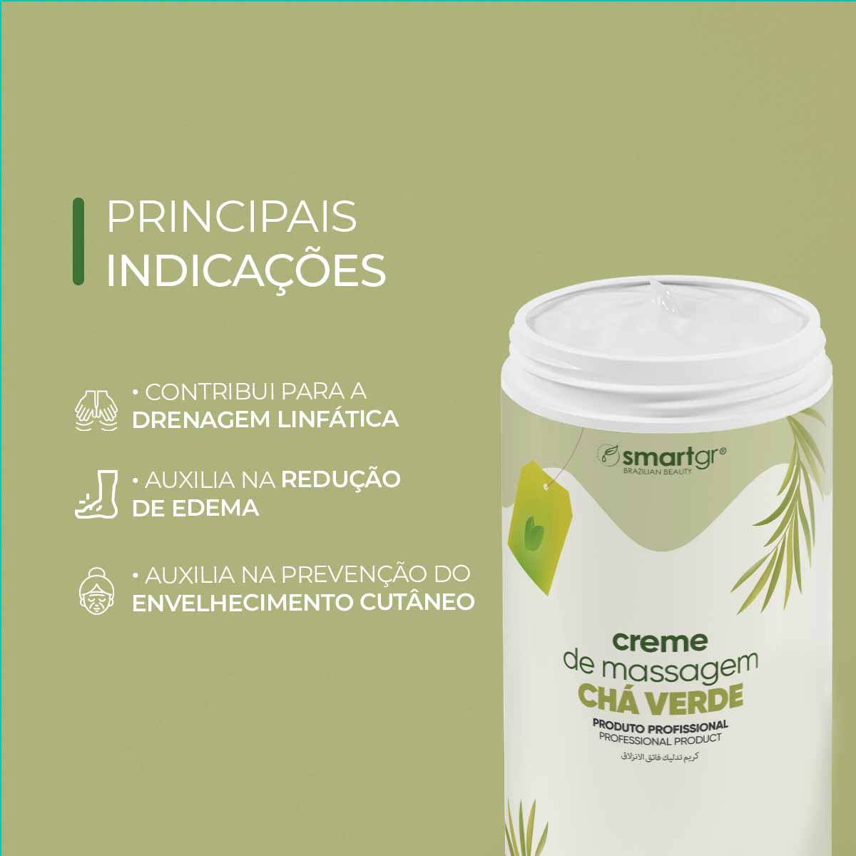 Creme de Massagem Chá Verde, 1 kg — vista adicional, Smart GR