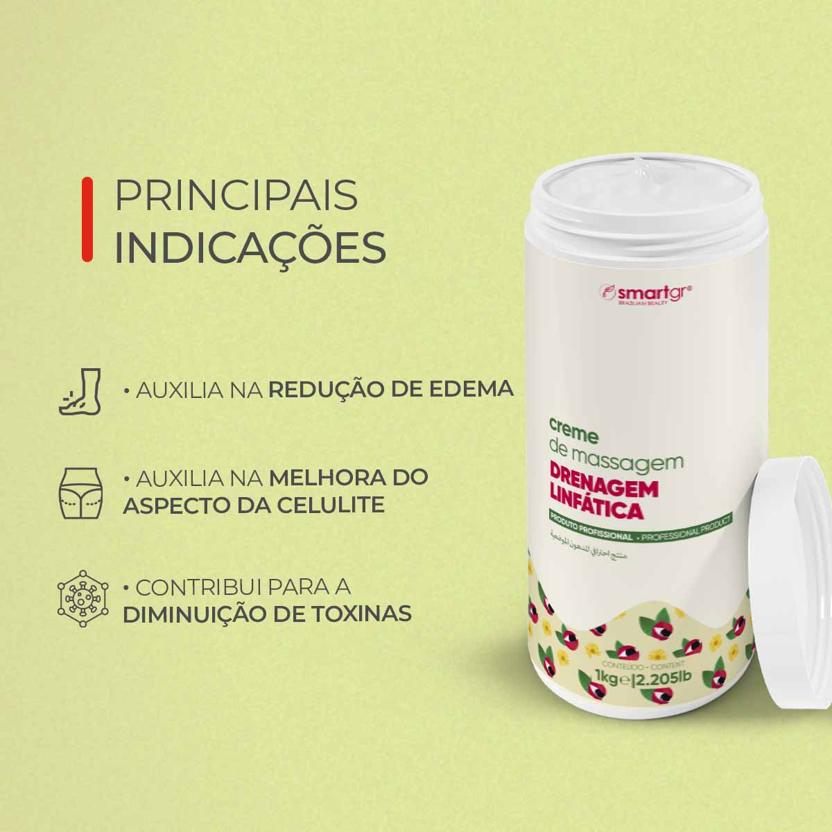 Creme de Massagem Drenagem Linfática, 1 kg — vista adicional, Smart GR