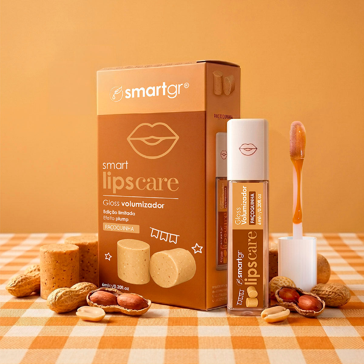 Smart Lips Care, Plump Gloss de Paçoquinha, Smart GR
