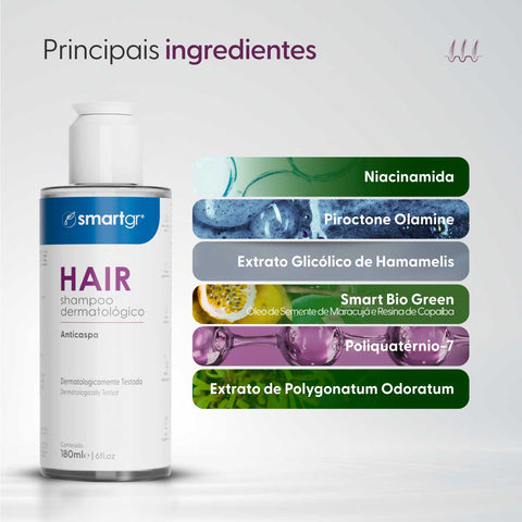 Smart Kit Hair Antiqueda GHK-Cu — Hair Shampoo Anticaspa e Anticoceira, Smart GR