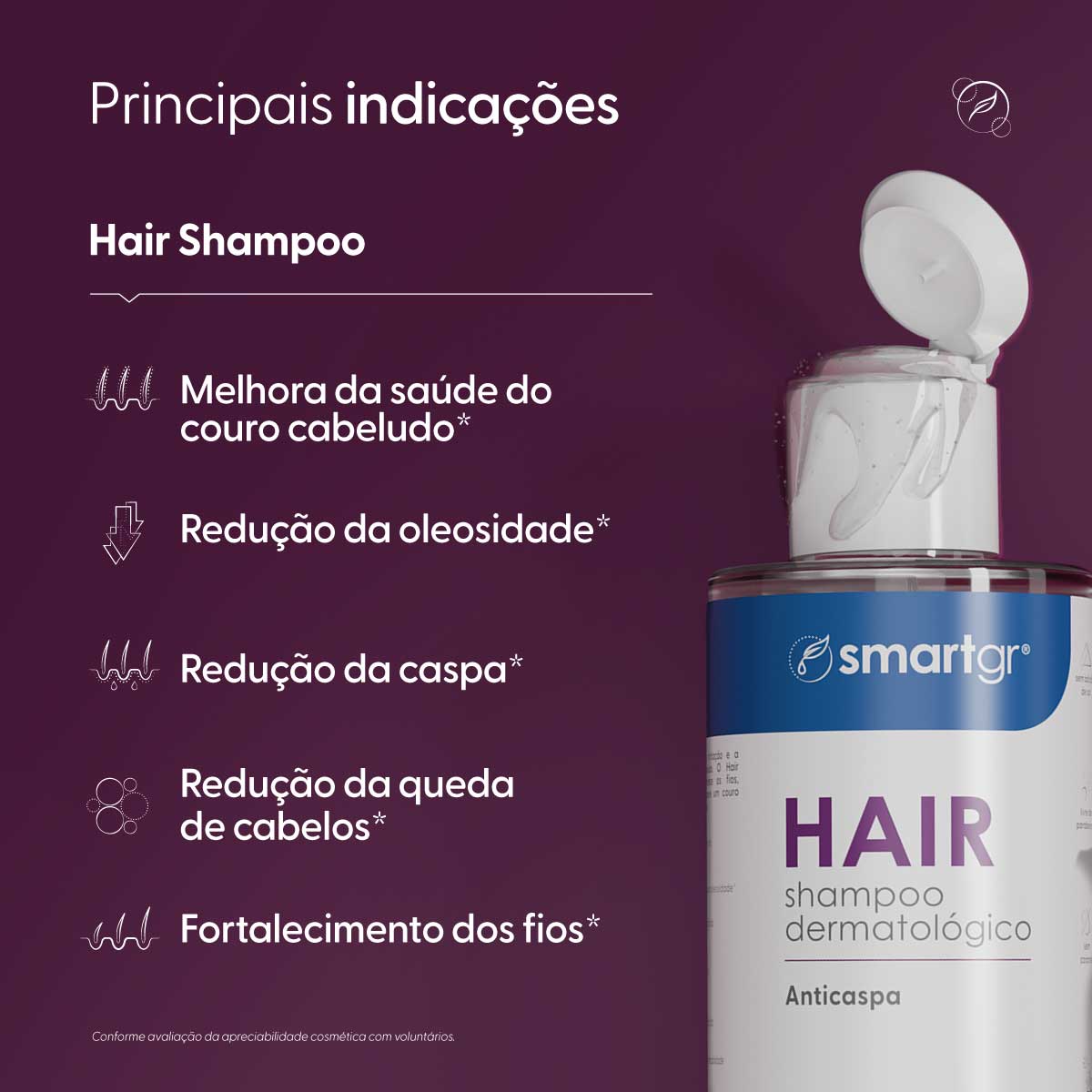 Hair Shampoo Anticaspa e Anticoceira, 180 ml — vista adicional, Smart GR
