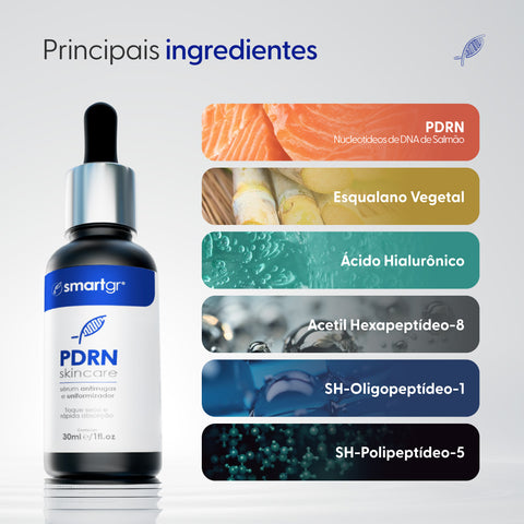 Sérum PDRN Antirrugas e Uniformizador, 30 ml — embalagem do produto, Smart GR