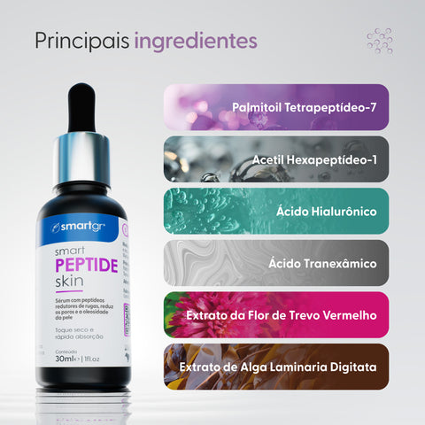 Sérum Peptide Skin, Peptídeos Anti-idade, 30 ml — embalagem do produto, Smart GR