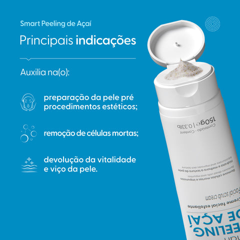 Smart Peeling de Açaí, 150 ml, Creme Esfoliante Facial — embalagem do produto, Smart GR