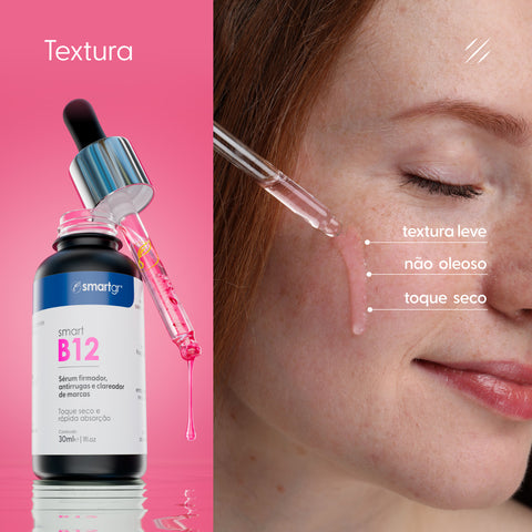 Sérum B12, Firmador Antirrugas e Clareador de Marcas, 30 ml — embalagem do produto, Smart GR