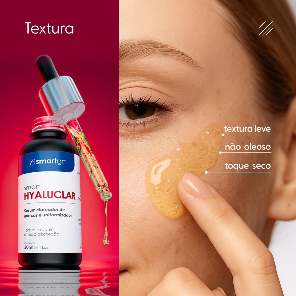 Sérum Hyaluclar, Clareador de Marcas e Uniformizador, 30 ml — embalagem do produto, Smart GR