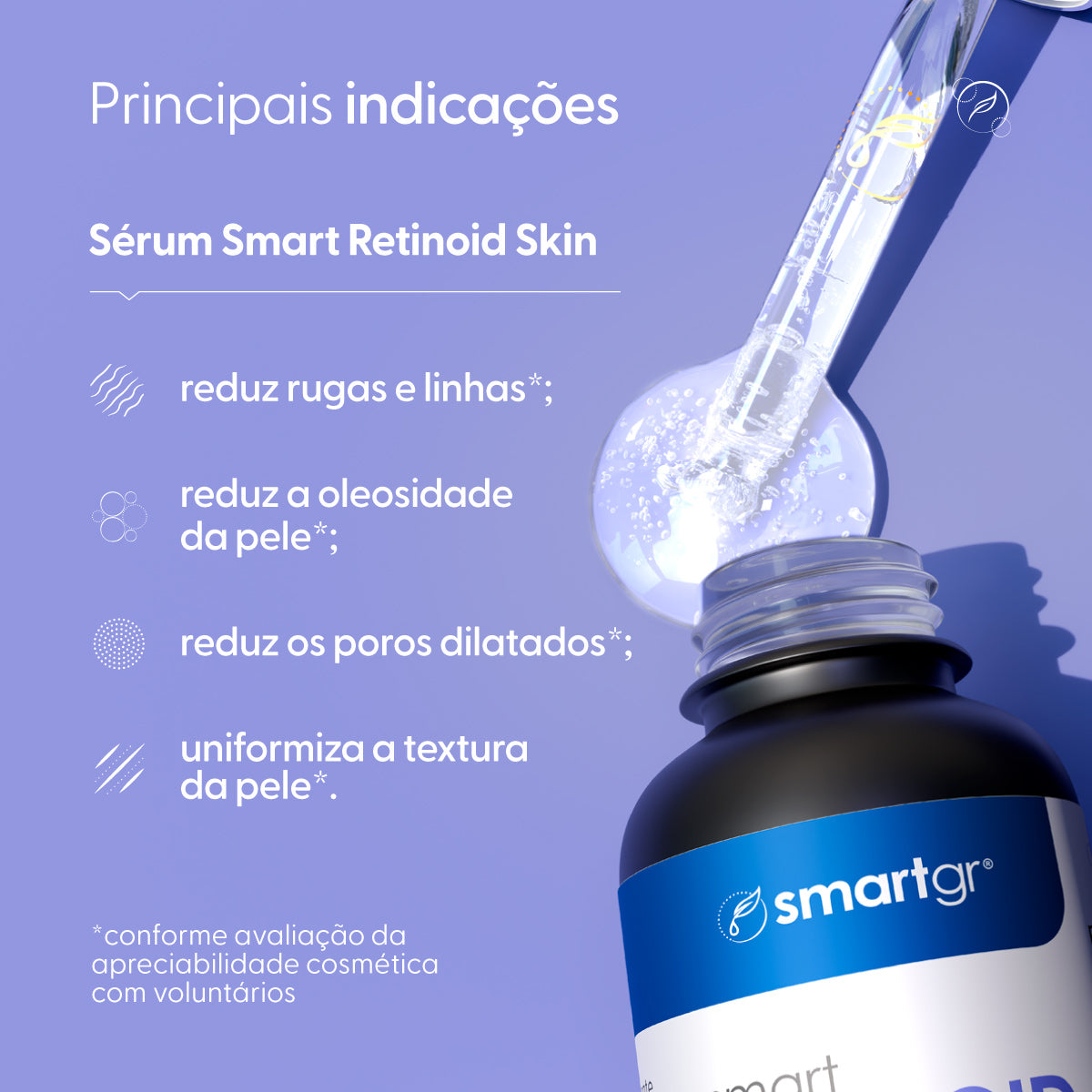 Sérum Retinoid Skin, Antioleosidade e Redutor de Poros, 30 ml — vista adicional, Smart GR