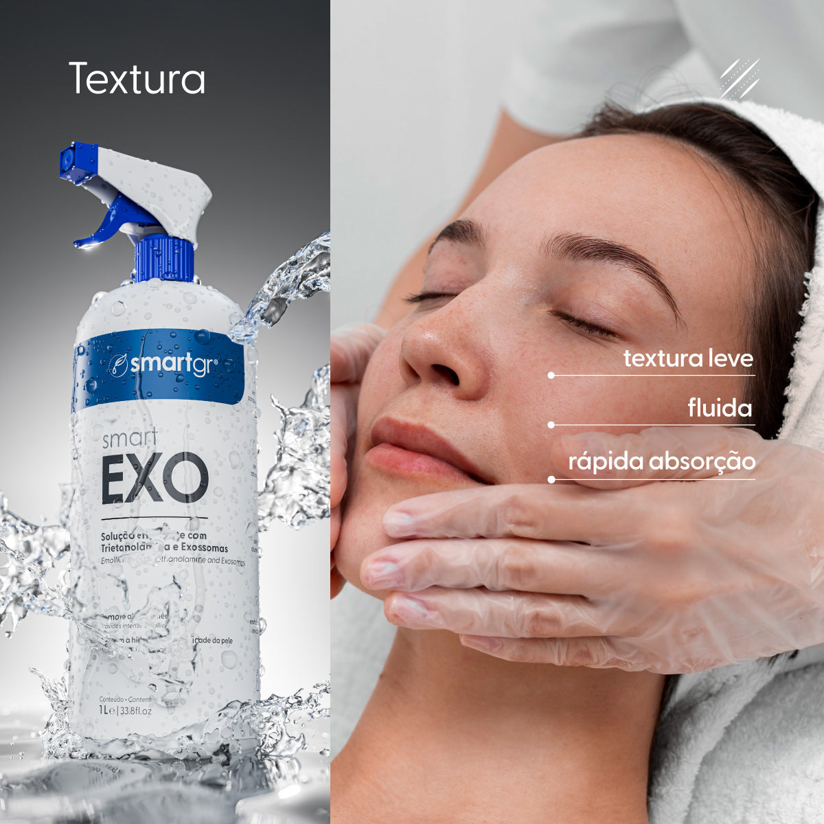 Smart Solução Emoliente EXO, Exossomos, 1 L — embalagem do produto, Smart GR