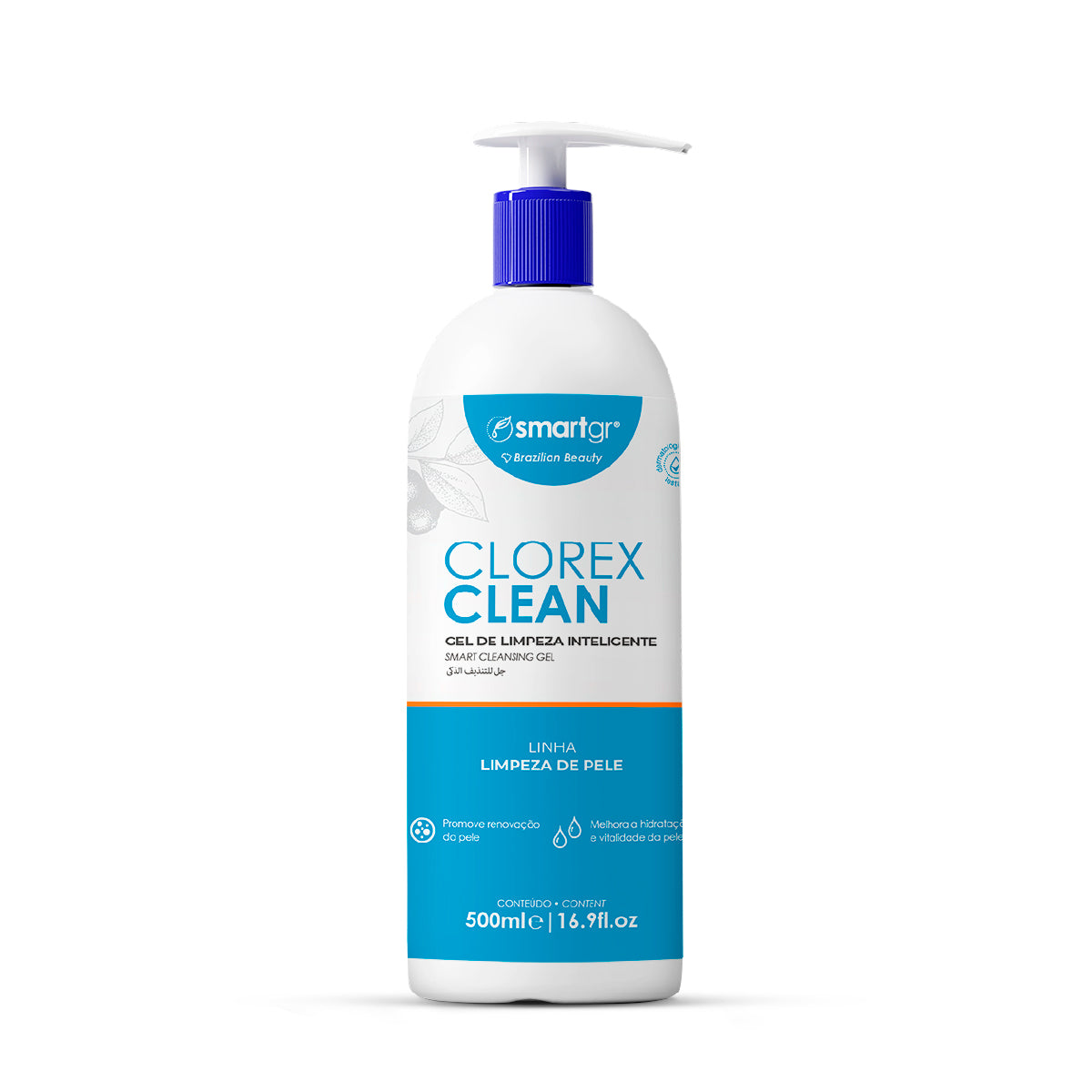 Smart Clorex Clean, 500 ml, Gel de Limpeza Inteligente — solução de limpeza facial, Smart GR