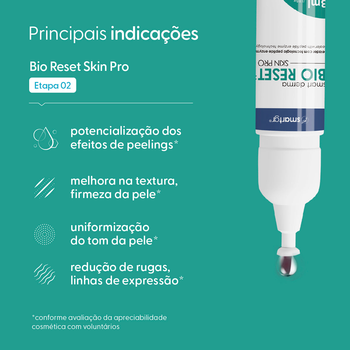Smart Derma Bio Reset Skin Pro, Hidroxiapatita de Cálcio, 4 x 3 ml — embalagem do produto, Smart GR