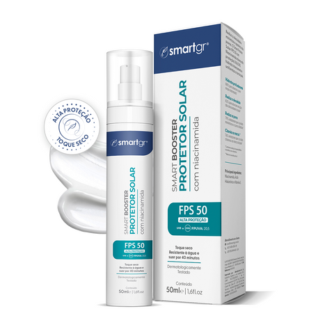 Smart Protetor Solar Booster Niacinamida, FPS 50, 50 ml — proteção solar com niacinamida, Smart GR