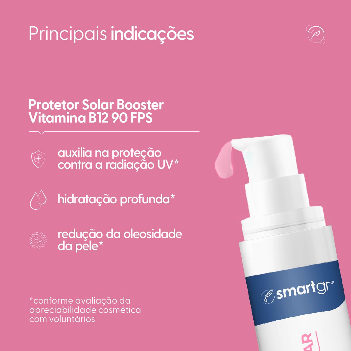 Protetor Solar FPS 90 com Vitamina B12, 50 ml — vista adicional, Smart GR