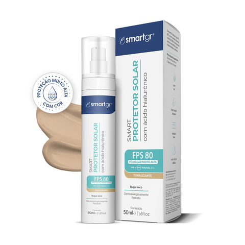 Smart Protetor Solar FPS 80 Tonalizante, 50 ml — proteção solar com cor, Smart GR