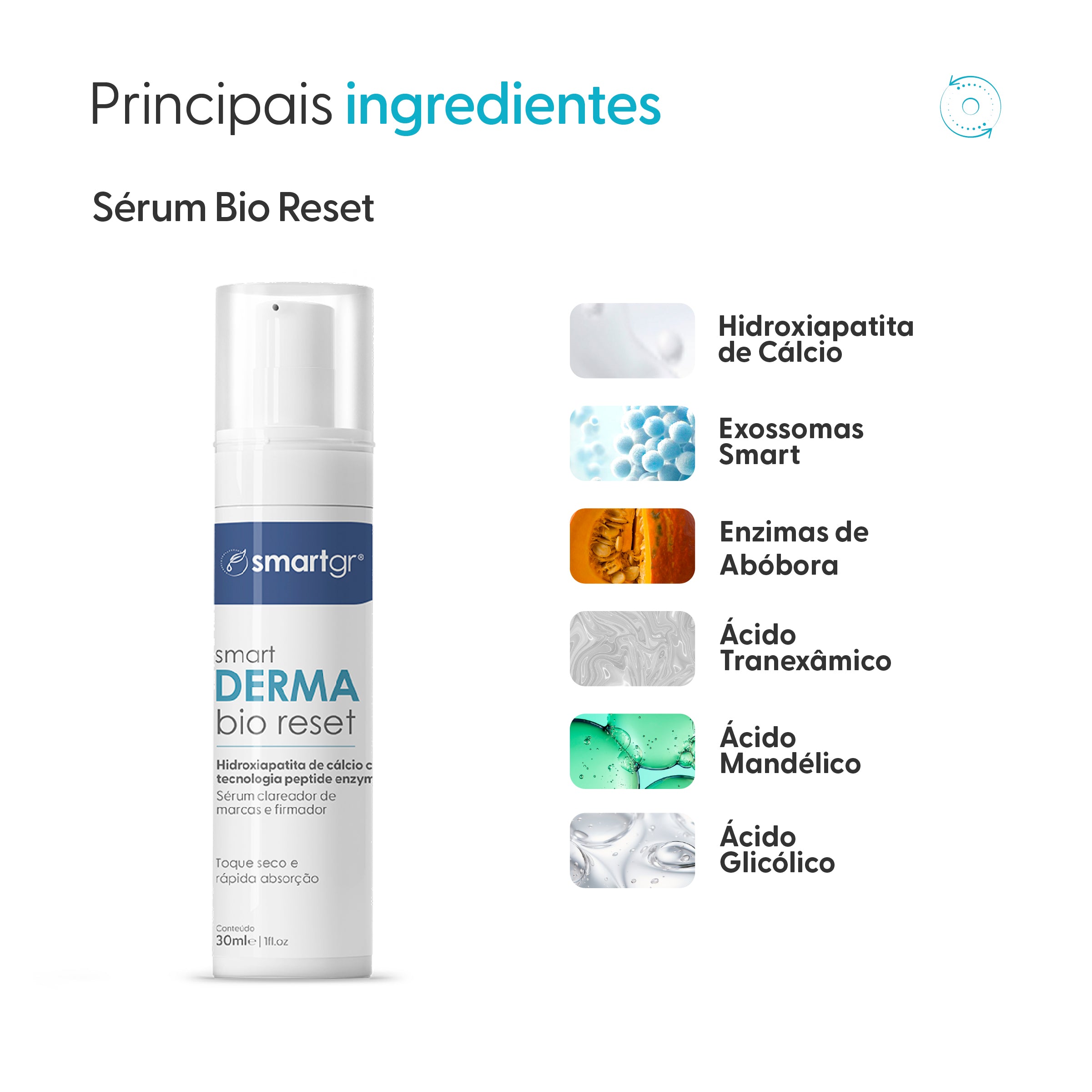 Sérum Derma Bio Reset Hidroxiapatita 30ml | Renovação Facial
