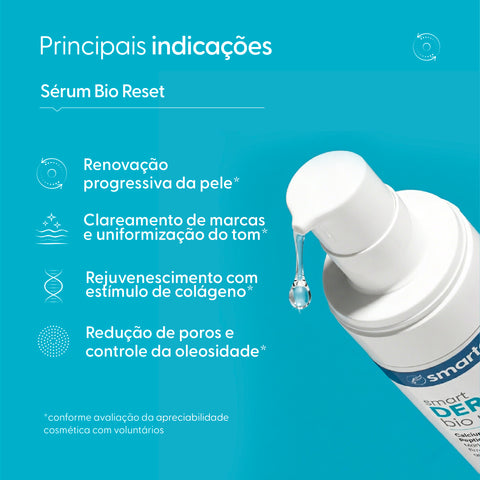 Sérum Derma Bio Reset, Hidroxiapatita de Cálcio, 30 ml — embalagem do produto, Smart GR