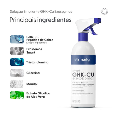 Smart Solução Emoliente com GHK-Cu e Exossomos, 1 L — embalagem do produto, Smart GR