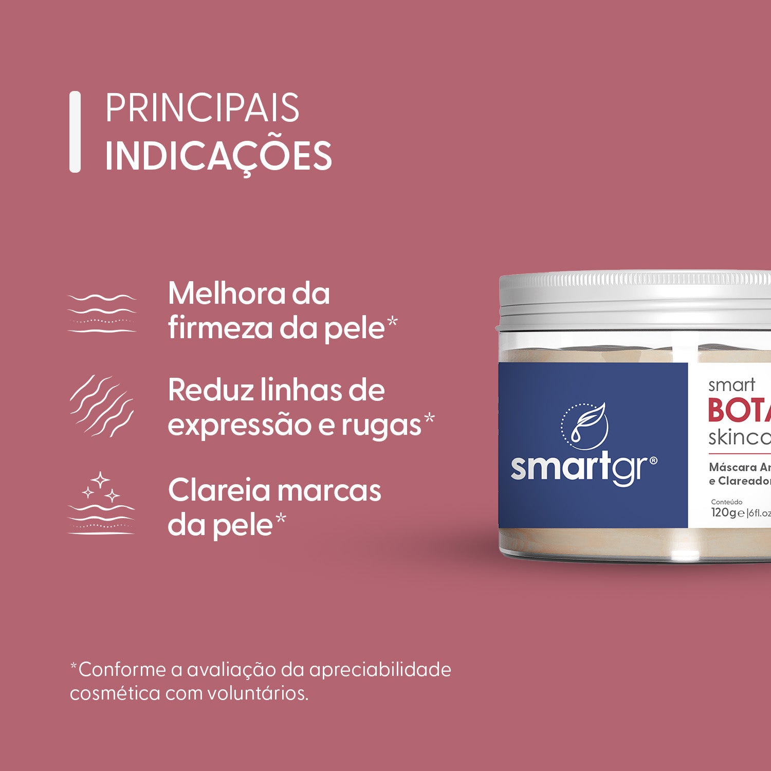 Smart Botanic, Máscara Facial, 120 g — indicações de uso, Smart GR