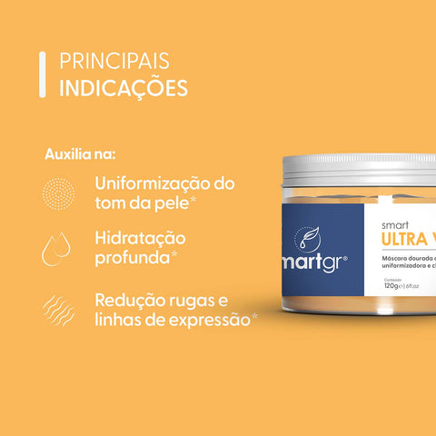 Smart Ultra Vita‑C – Máscara Facial Dourada – 120 g | Smart GR