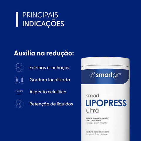 Smart Lipopress Ultra, Creme de Massagem, 1 kg — embalagem do produto, Smart GR