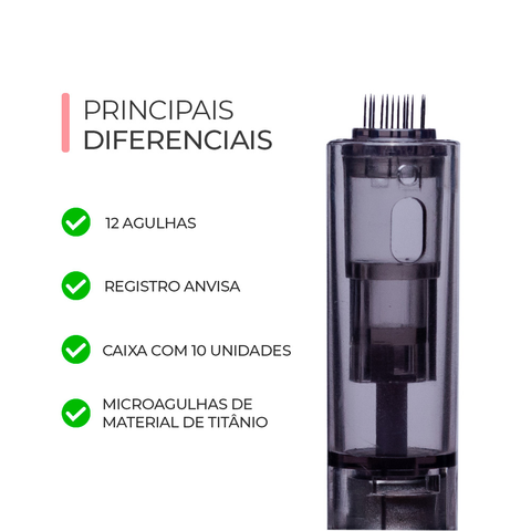 Cartucho Smart Pen Preto, 12 agulhas — diferenciais do produto, Smart GR