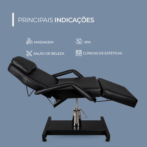 Poltrona Hidráulica, cor preto, Docmob — indicações de uso, Smart GR