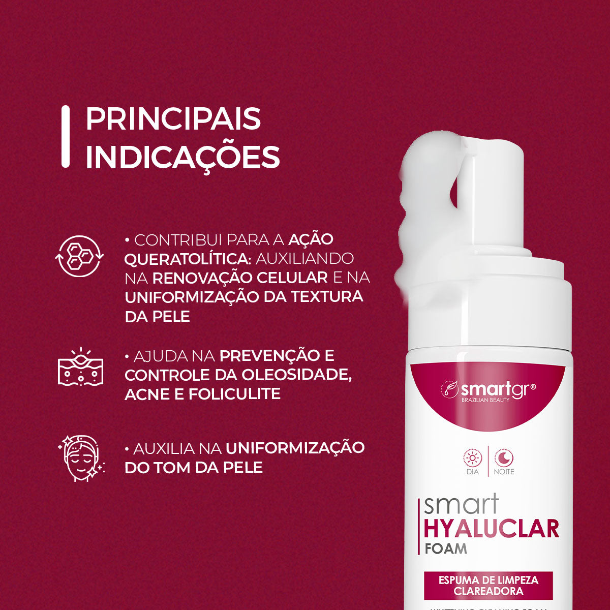 Smart Hyaluclar Foam, 150 ml — indicações de uso, Smart GR