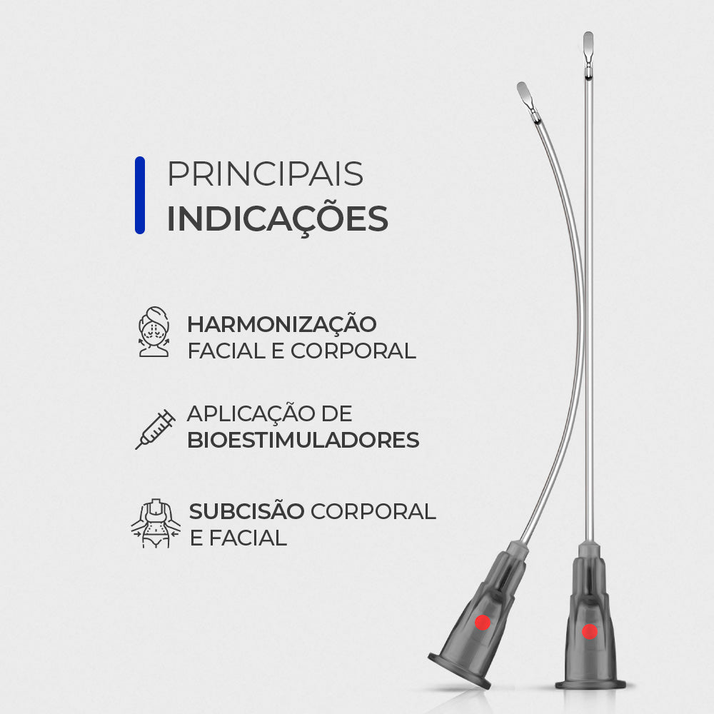 Smart Micro Incision, Cânula Bico de Pato, 22G x 50 mm — indicações de uso, Smart GR