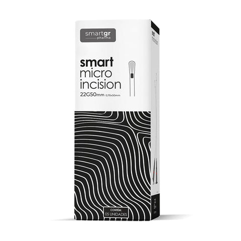 Smart Micro Incision, Cânula Bico de Pato, 22G x 50 mm, caixa com 5 unidades — microcânula injetável, Smart GR