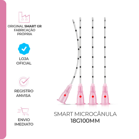 Smart Microcânula, 18G x 100 mm — embalagem do produto, Smart GR