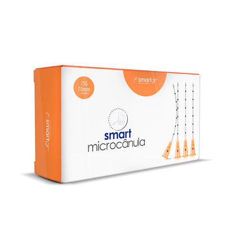 Smart Microcânula, 25G x 70 mm, caixa com 10 unidades — microcânula injetável para estética profissional, Smart GR