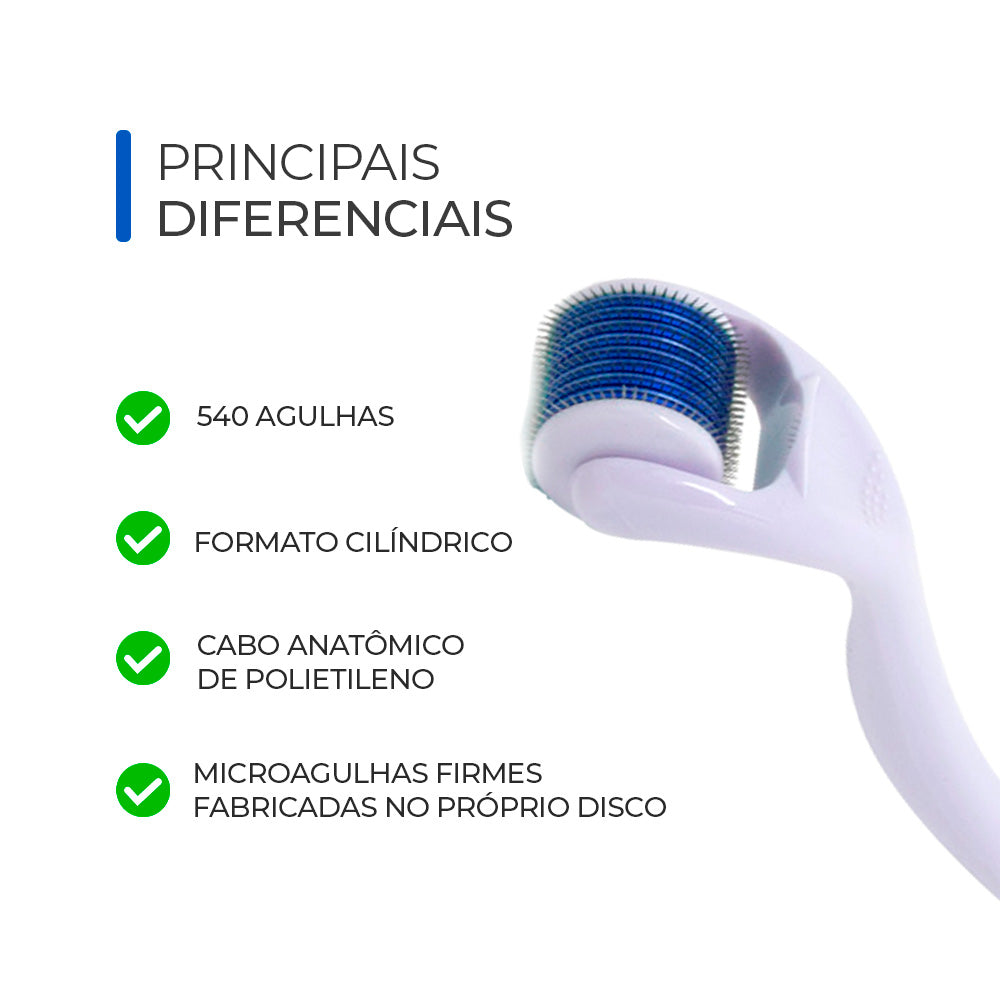 Smart Kit 10 Derma Roller 540 Agulhas, 0,25 mm — diferenciais do produto, Smart GR