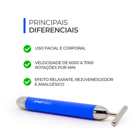 Smart Vibra, Massageador por Vibração, cor azul — diferenciais do produto, Smart GR