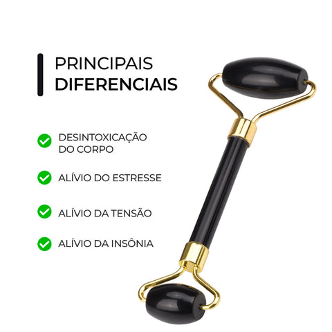 Smart Rolo Massageador de Obsidiana Negra | Smart GR