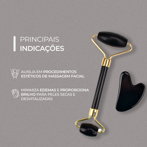 Smart Rolo de Obsidiana Negra + Guasha Coração | Smart GR
