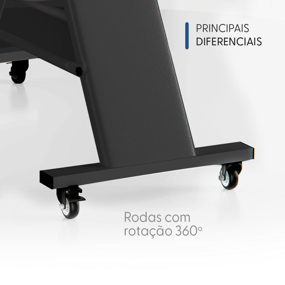 Poltrona Fixa com 2 Bandejas, cor preto, Docmob — equipamento de estética profissional, Smart GR
